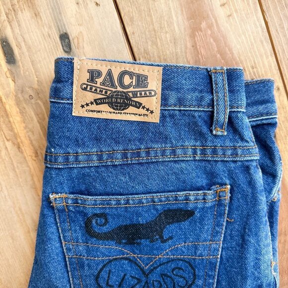 Vintage Pace Jeans Girls Husky 14 Lizards Flowers Artist - Picture 8 of 10